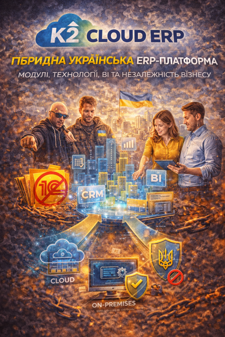 K2 ERP — гібридна українська ERP-інструмент: модулі, технології, BI та незалежність бізнесу
