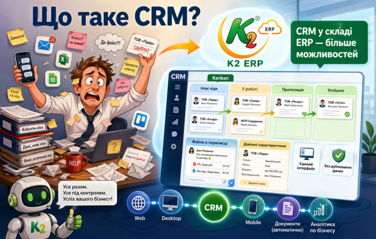 Що таке CRM і чому її інтеграція з ERP відкриває нові можливості для бізнесу — спробуйте K2 ERP б…: Що таке CRM і чому її розгортання з ERP