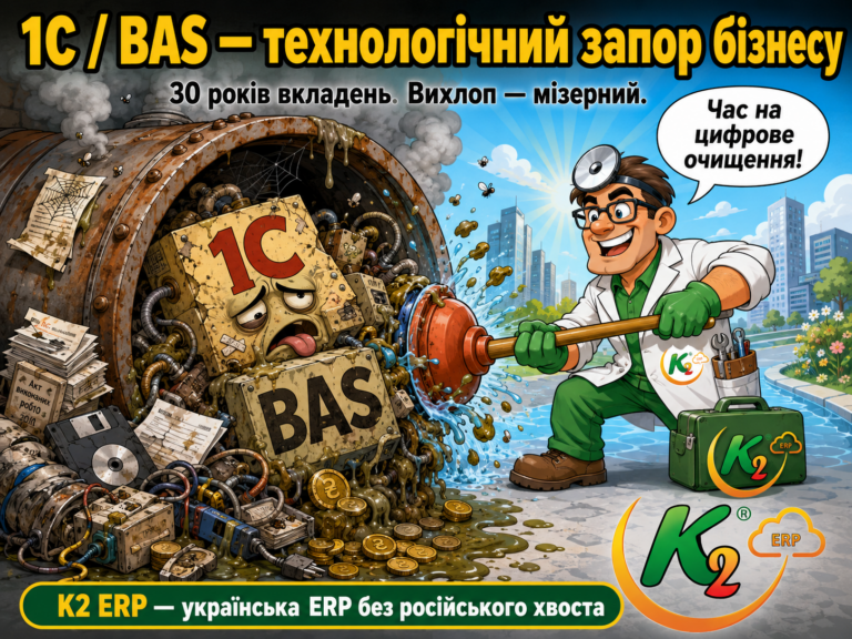 1С/BAS — спробуйте K2 ERP безкоштовно в хмарі: 1С/BAS