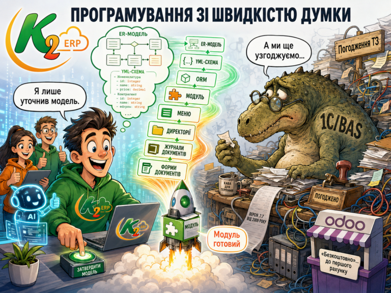 Програмування зі швидкістю думки — спробуйте K2 ERP безкоштовно в хмарі: Програмування зі швидкістю думки
